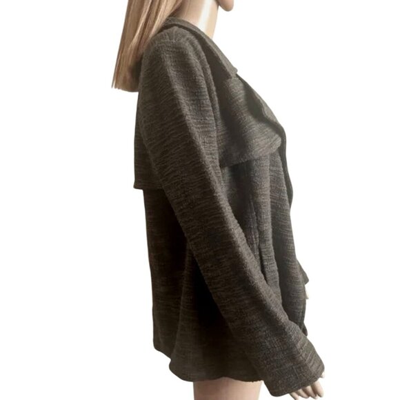 Dr2 By Daniel Rainn Black Open Front‎ Textured Jacket with Pockets Size Small - Picture 10 of 11